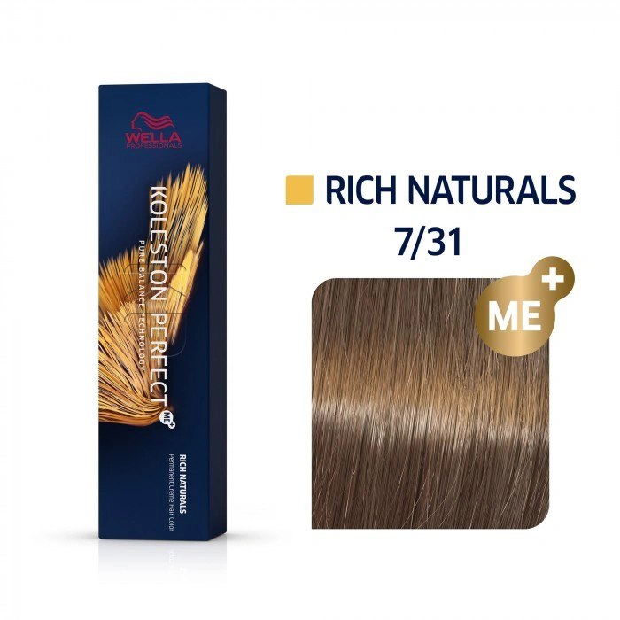 Wella Koleston Perfect Me+ Hajfesték - 7/31 - 60ml - Hamvas Aranyló Középszőke képe 1